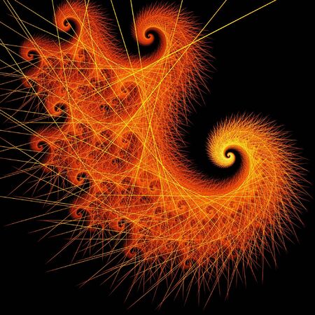 abstract fire flame thorn dragon on dark background