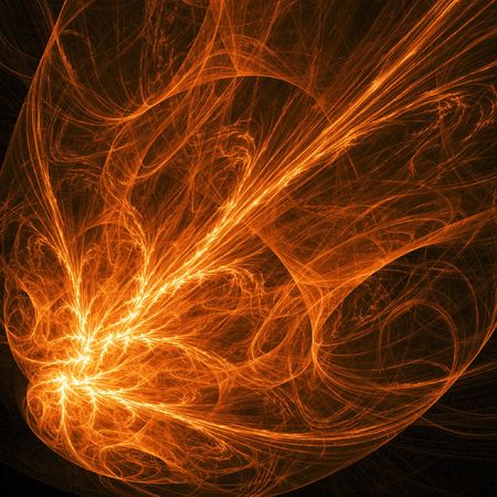abstract chaos phoenix flame on dark backgroundの写真素材