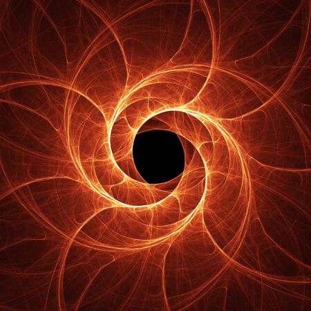 abstract chaos fire spiral rays hole on dark backgroundの写真素材