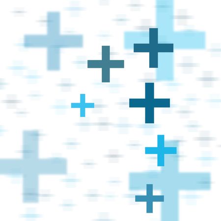 cross plus symbols pattern on white backgroundの写真素材