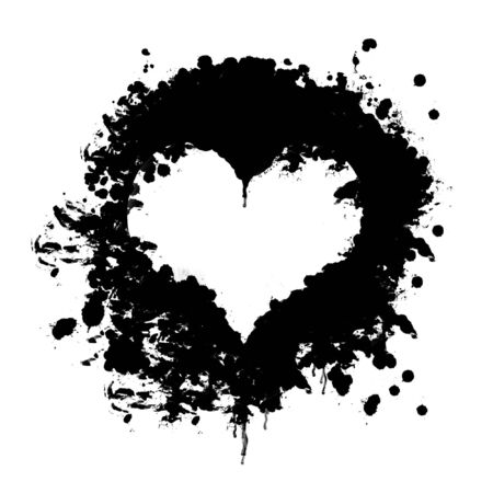 blood heart shape on white backgroundの写真素材