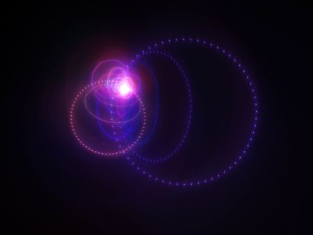 colorful flare star rings on dark background