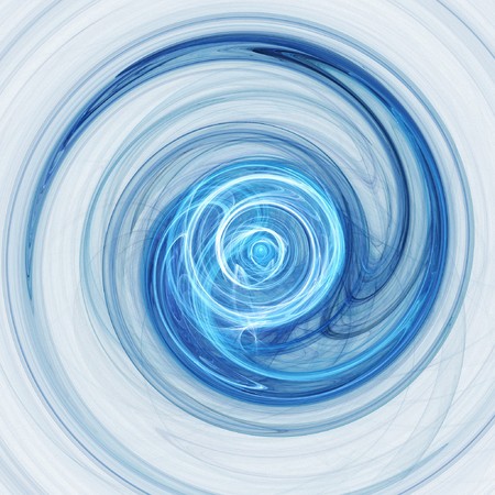 abstract blue spiral flow on white backgroundの写真素材