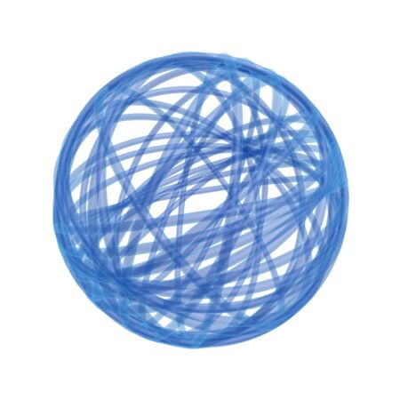 chaos wire ball isolated on white backgroundの写真素材