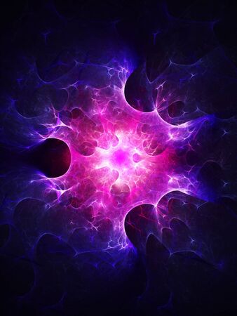 colorful core rays explosion on dark backgroundの写真素材