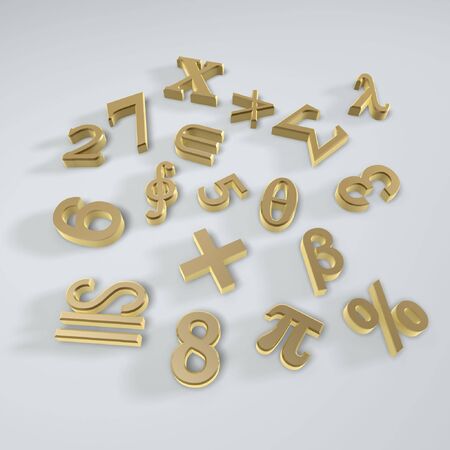 math operator symbols isolated on white backgroundの写真素材