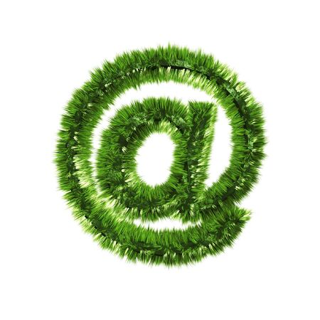 email grass symbol isolated on white backgroundの写真素材