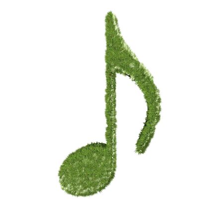 grass music note symbol isolated on white backgroundの写真素材