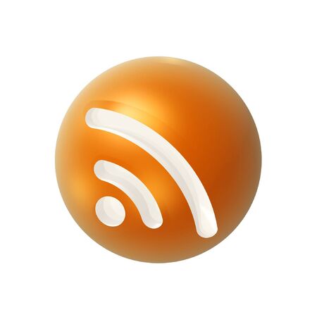 rss ball icon isolated on white background