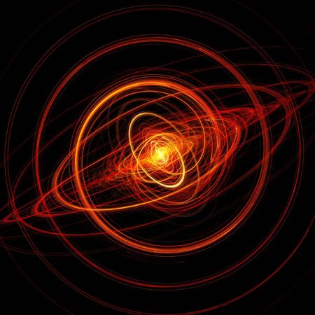 fire tracks of galaxy on dark background