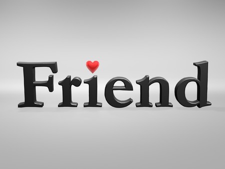 friend with love heart on light backgroundの写真素材