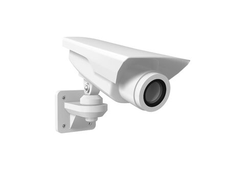 Closed Circuit Television camera isolated on white backgroundの写真素材