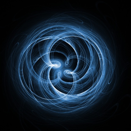 blue entangled wheel rays on dark background