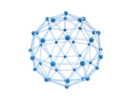 4g network cage ball isolated on white backgroundの写真素材