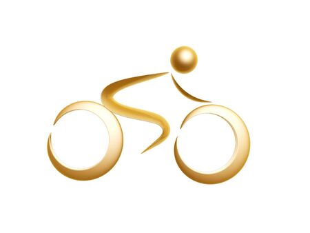 golden sports athlete symbol isolated on white backgroundの写真素材