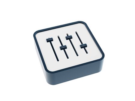 mixer amplifier setting box on white background