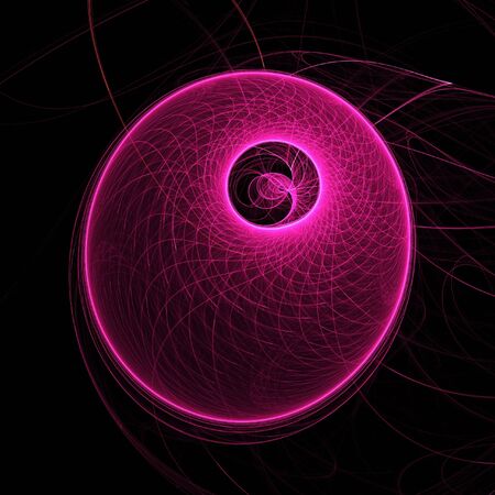 pink network cell rays on dark backgroundの写真素材