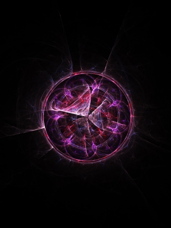 pink wheel of bacteria on dark backgroundの写真素材
