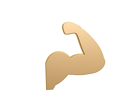 arm muscle gym symbol isolated on white backgroundの写真素材