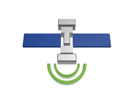 satellite and signal symbol isolated on white backgroundの写真素材