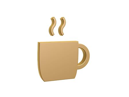 golden hot water symbol isolated on white backgroundの写真素材