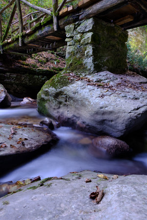 Waterfall River Orfento Valley - Majella - Abruzzo - Italyの写真素材