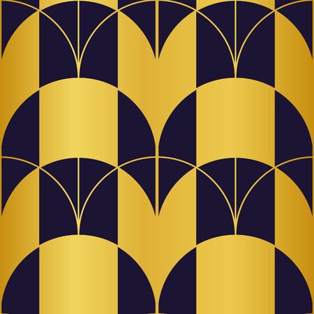 Purple and Gold Art Deco Inspired Seamless Pattern Print Backgroundのイラスト素材