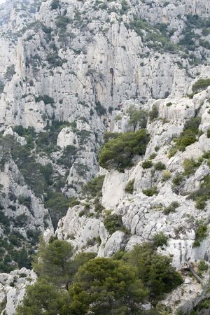 This is a picure of the creek of Cassis near Marseille (france). You can see some climbers.の写真素材