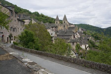 Conques is ont of the most beautiful village in France.の写真素材
