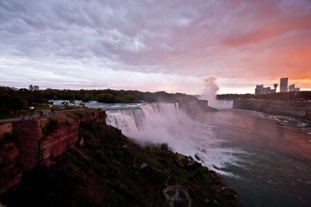 niagara falls at duskの写真素材
