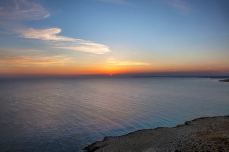 smooth sunset sky Mediterranean Seaの写真素材
