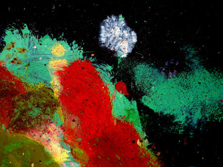 Oil paint, fragment of dirty pallete の写真素材