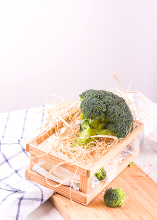 Healthy diet vegan food, broccoli meal. Copy spaceの写真素材