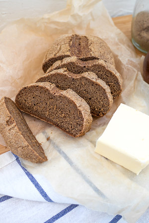 Homemade sourdough bread made from cellegrain flour