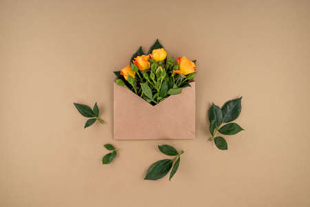 Minimal flowers mock up on earth tones Background