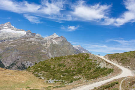 Majestic beautiful mountains view on Swiss Alps, beauty of fresh green nature, Switzerlandの写真素材