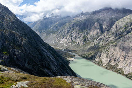 Majestic beautiful mountains view on Swiss Alps, beauty of fresh green nature, Switzerlandの写真素材