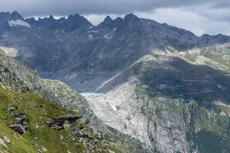 Majestic beautiful mountains view on Swiss Alps, beauty of fresh green nature, Switzerlandの写真素材