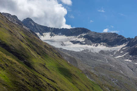 Majestic beautiful mountains view on Swiss Alps, beauty of fresh green nature, Switzerlandの写真素材