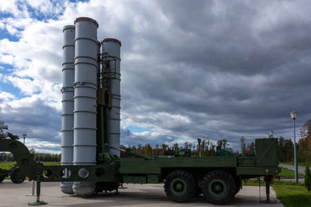 anti aircraft missile system ready launch cloud skyの写真素材