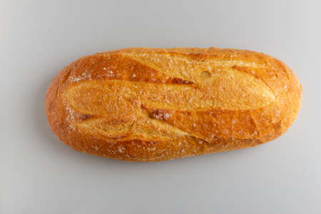 fresh white bread on white background top viewの写真素材