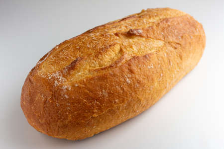 fresh white bread  on white backgroundの写真素材