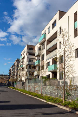 modern architecture residential building condominium appartments development cloudの写真素材