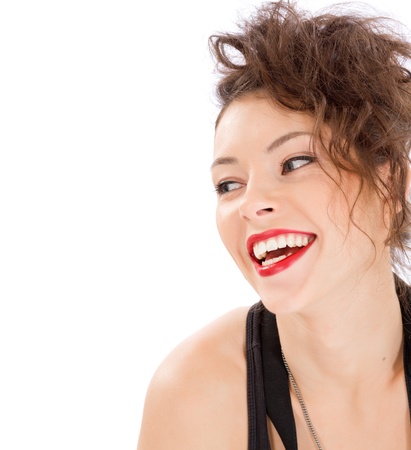 Smile woman portrait, isolatedの写真素材
