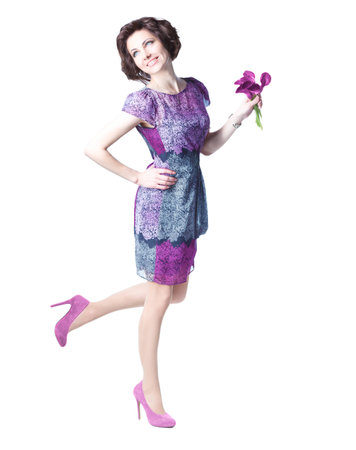 woman with bouquetの写真素材