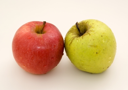 Red and green applesの写真素材