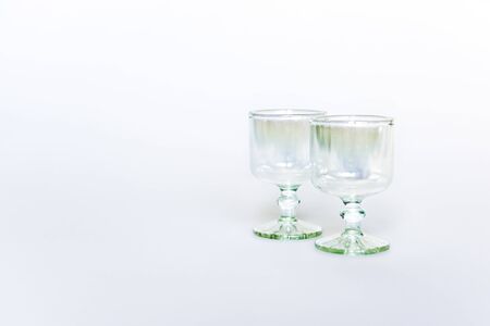 Pair of small glasses for alcoholの写真素材