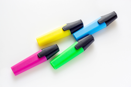 Multicolored markers for textの写真素材