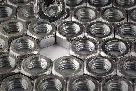 Background of hexagon screw-nuts