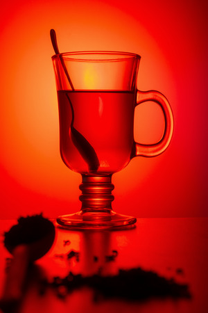 Concept still life tea in a glassの写真素材